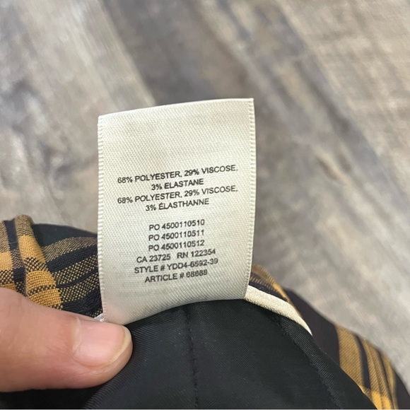 Wilfred Aritzia Darontal Yellow Plaid Pants - Picture 3 of 5